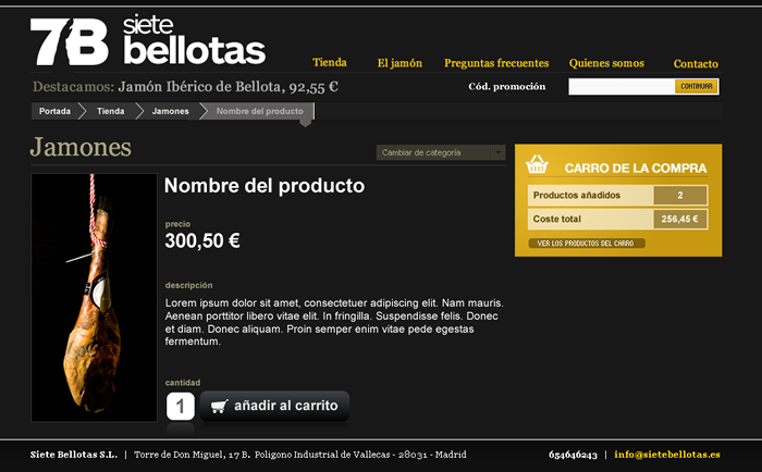 Página de un producto de 7B