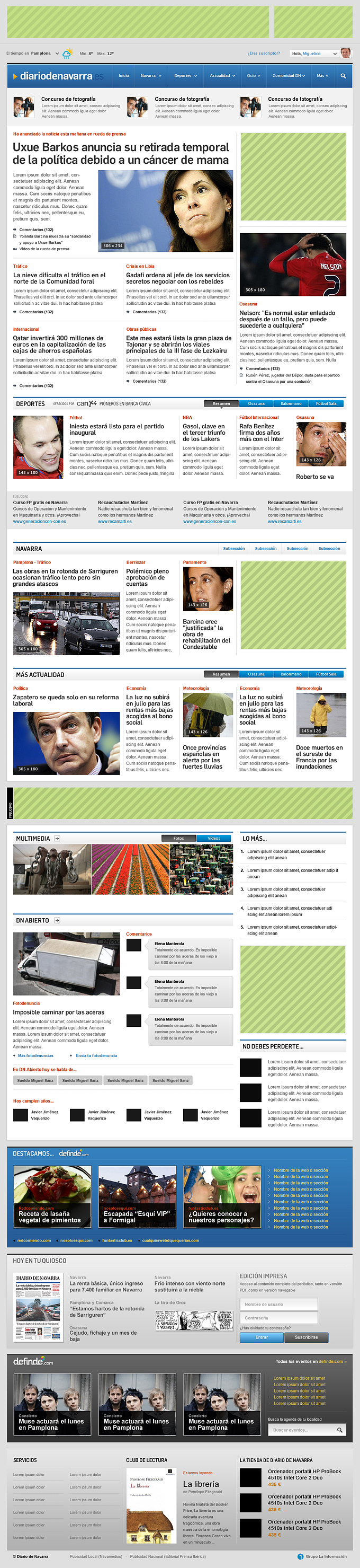 Página de inicio de diariodenavarra.es