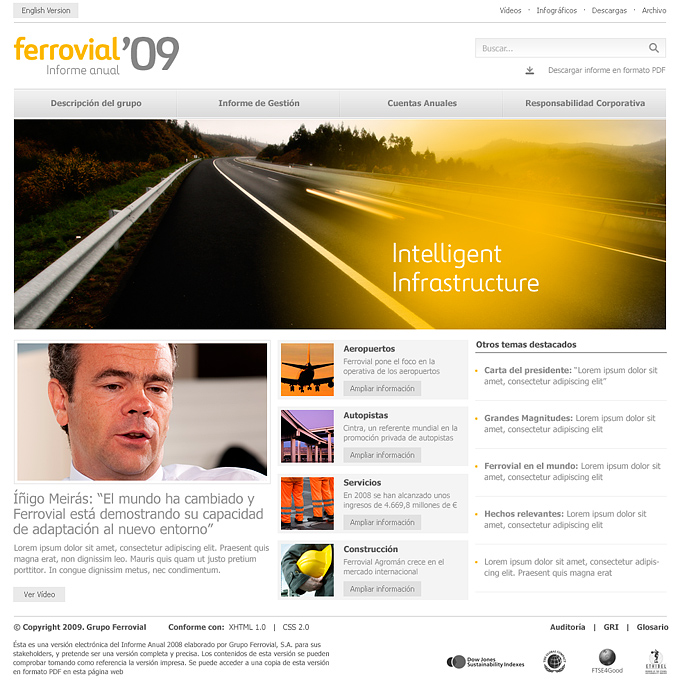 Página de inicio - Informe anual de Ferrovial