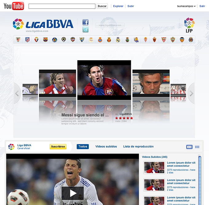 Canal de Youtube de Liga BBVA